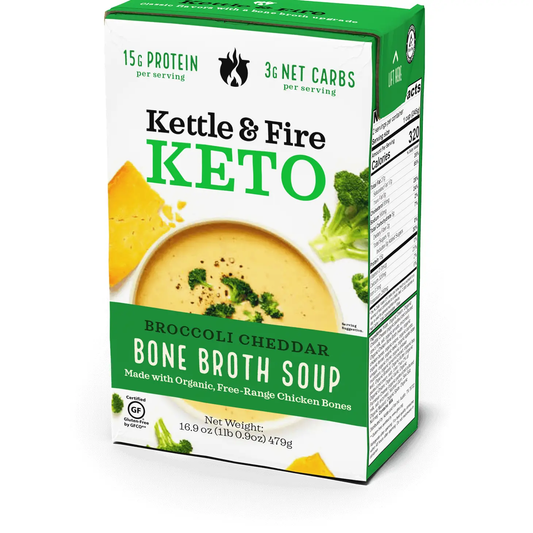 Kettle & Fire - Broccoli Cheddar Bone Broth Keto Soup 16.9oz DISCOSVF