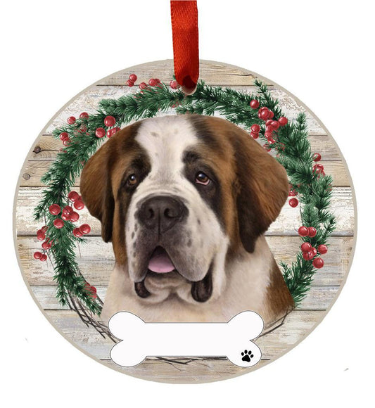 E&S Pets Saint Bernard Ceramic Wreath Ornament 550-50