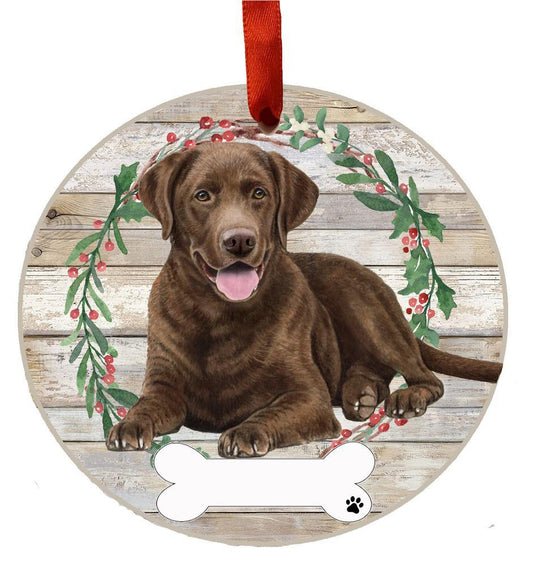 E&S Pets Labrador, chocolate, FB Ceramic Wreath Ornament 550-22FB