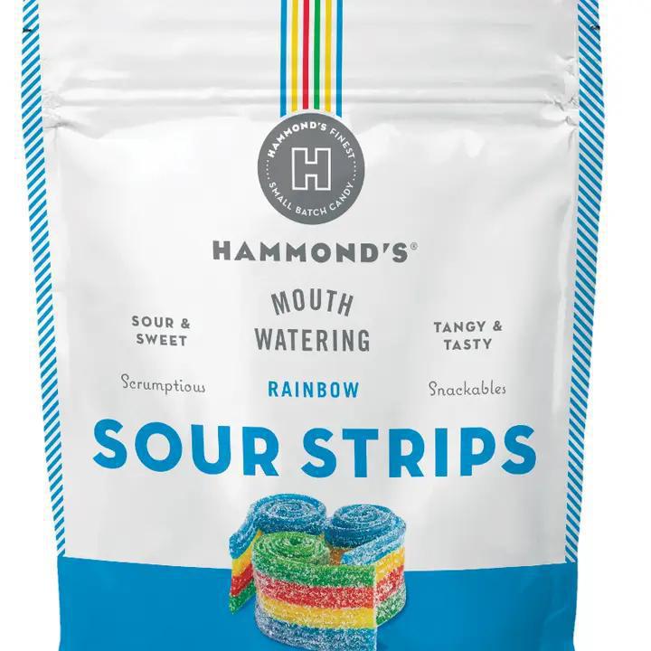 Hammond's Candies - Sour Strips Rainbow 6oz - LK03108