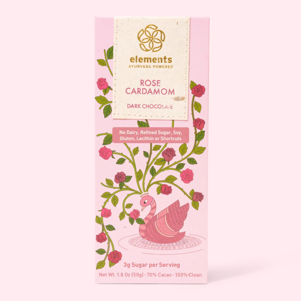 Elements - Classic Bars - Rose Cardamom 70% Dark Chocolate Bar 1.8oz