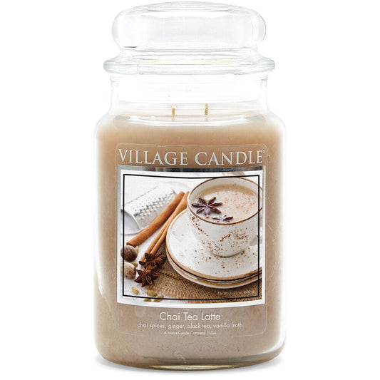 Stonewall Kitchen - Village Candle - Chai Tea Latte Large Dome Candle 21.25 oz - 4260448