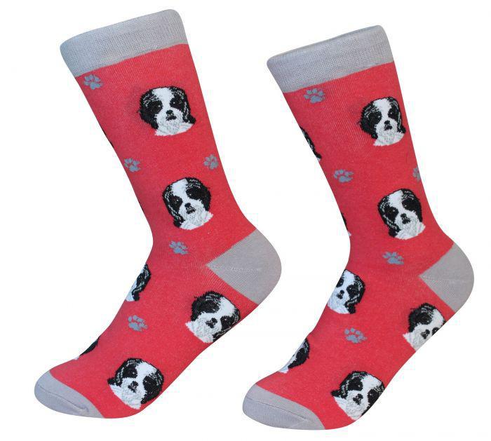 E&S Pets - Shih Tzu Black and white Full Body Socks 800 FB-87b