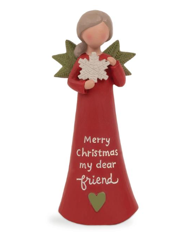 Merry Christmas My Dear Friend Angel w/ Holly Wings - 258-14520