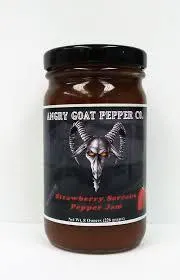 Angry Goat Pepper Co Pepper Jam Strawberry Serrano 8 oz DISCO