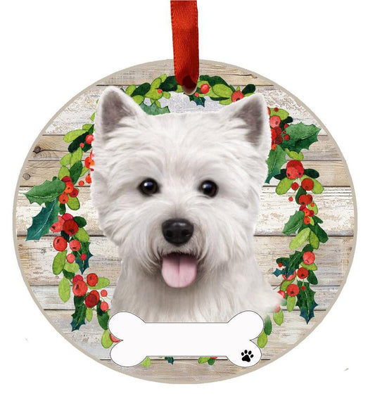 E&S Pets Westie Ceramic Wreath Ornament 550-45