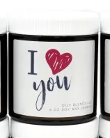 Oily Blends - Message Candles - 6 oz Soy Wax Candles -  I love you