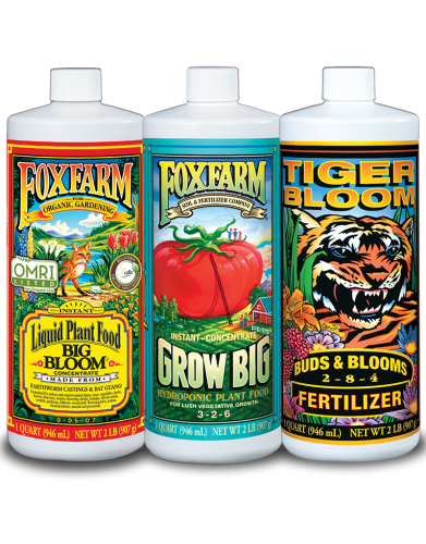 FOX FARM BIG BLOOM/GROW BIG/TIGER BLOOM TRIO PACK QUARTS  82000100 DISCO