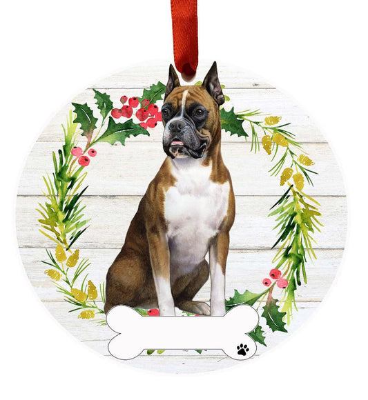 E&S Pets Boxer, FB Ceramic Wreath Ornament 550-6FB