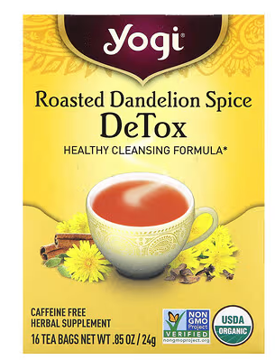 Yogi - Organic Roasted Dandelion Spice Detox Herbal Tea 16 Tea Bags - 228852
