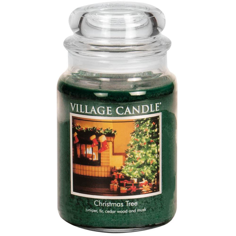 Stonewall Kitchen - Village Candle - Christmas Tree - Large Glass Dome - 21.25 oz jar 4260019 -Seasonal