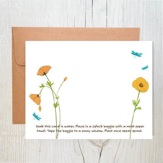 Raven's Edge Studio -  Plantable Notecards | Wildflower Cards | Poppies | Set of 6