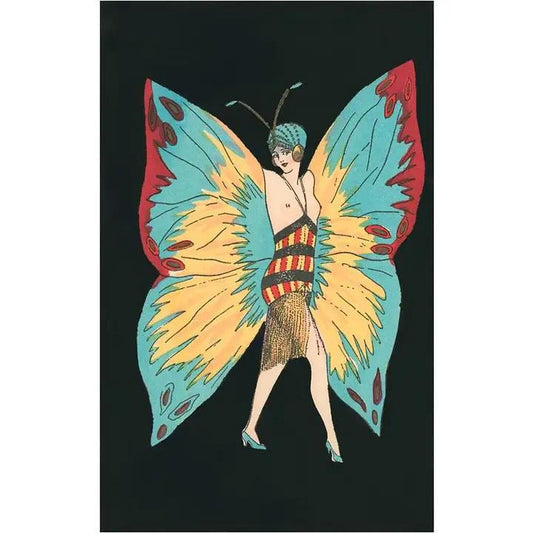 Found Image Press - Sticker - Topless Flapper with Butterfly Wings - IS-00049-SK1201