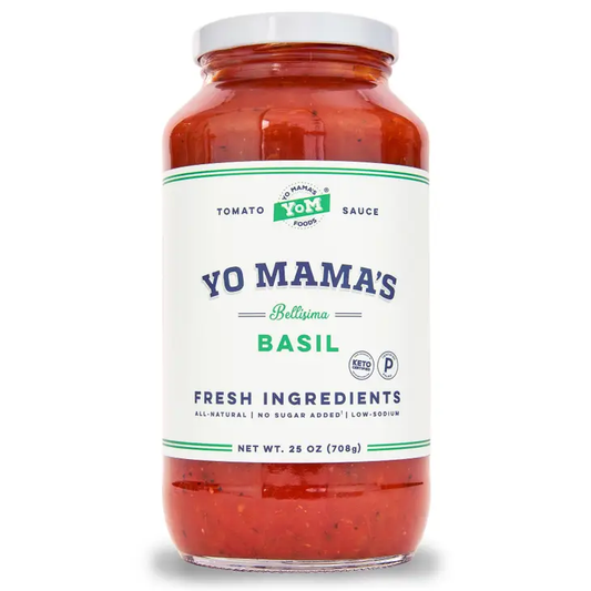 Yo Mama's Foods Tomato Sauces -  Bellisima Basil 25 oz