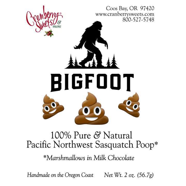 Cranberry Sweets & More - Bigfoot "Poop" Milk Chocolate Marshmallows 2 oz - WBFP2