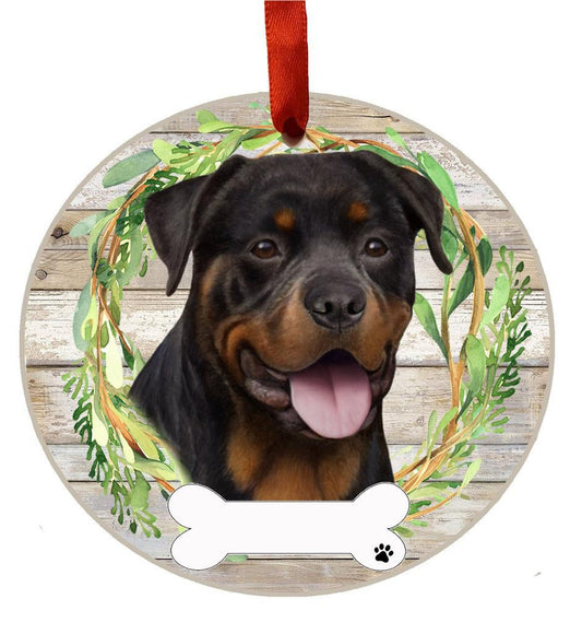 E&S Pets Rottweiler Ceramic Wreath Ornament 550-33