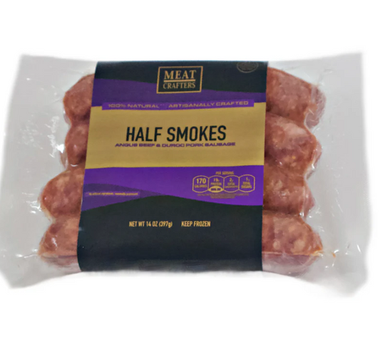 MeatCrafters Inc. - Half-Smoke Sausage Links - Beef & Pork, Dc-Inspired Flavor 14 oz - 408R