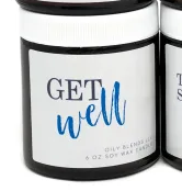 Oily Blends - Message Candles - 6 oz Soy Wax Candles - Get Well