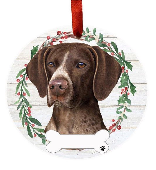 E&S Pets German Shorthaired Pointer Ceramic Wreath Ornament 550-83