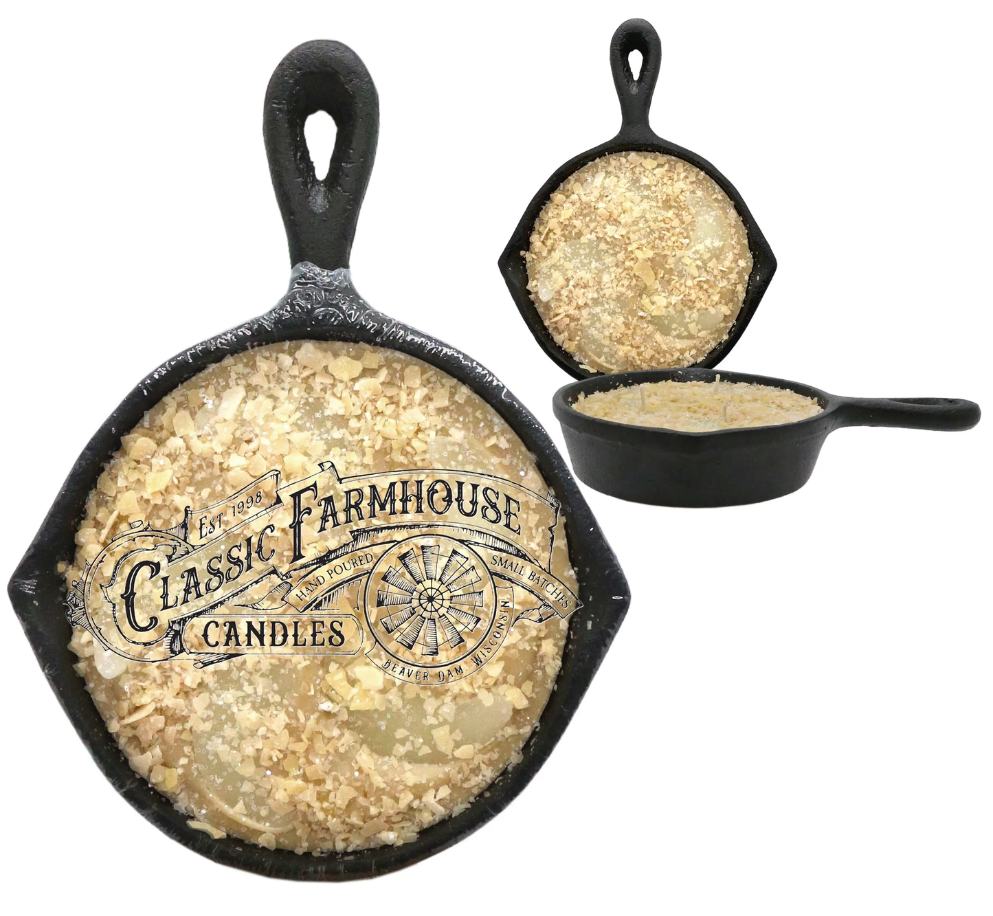 Classic Farmhouse Candles - Apple Crisp 8 oz Cast Iron Pan Candle R010