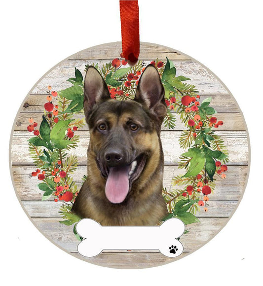 E&S Pets German Shepherd Ceramic Wreath Ornament 550-75