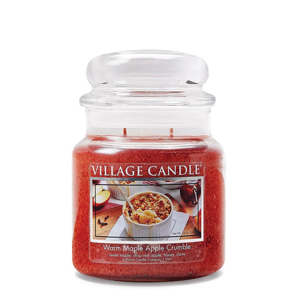 Stonewall Kitchen - Village Candles - Warm Maple Apple Crumble - Medium Glass Dome - 14 oz 4160312