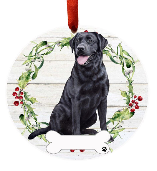 E&S Pets Labrador, black, FB Ceramic Wreath Ornament 550-21FB