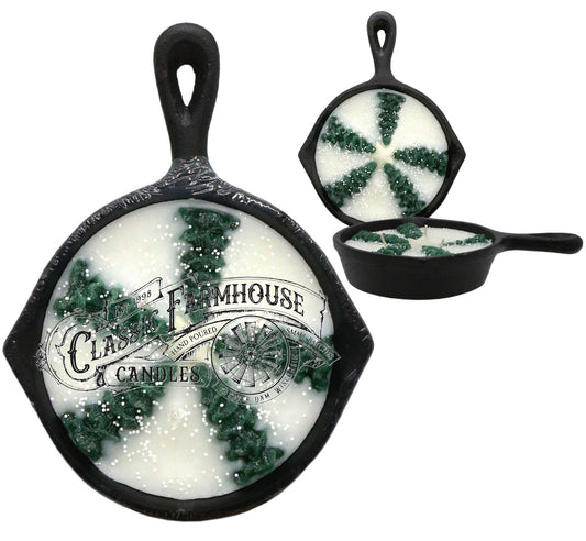 Classic Farmhouse Candles - Fraser Fir 8 oz Cast Iron Pan Candle 3 Wick R008