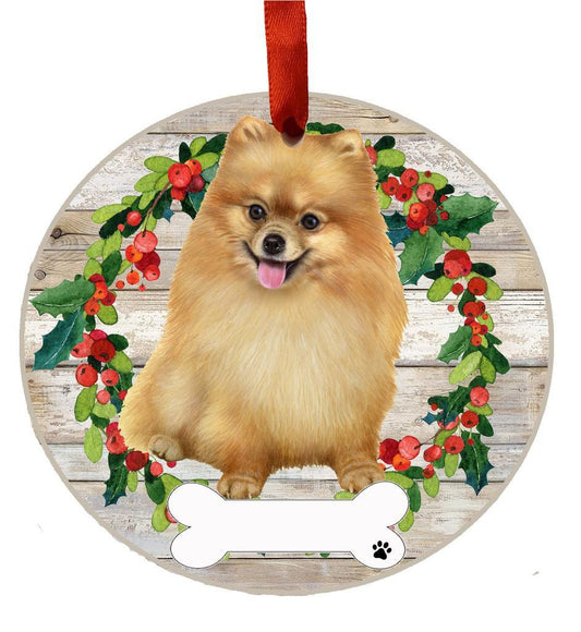 E&S Pets Pomeranian, FB Ceramic Wreath Ornament 550-27FB