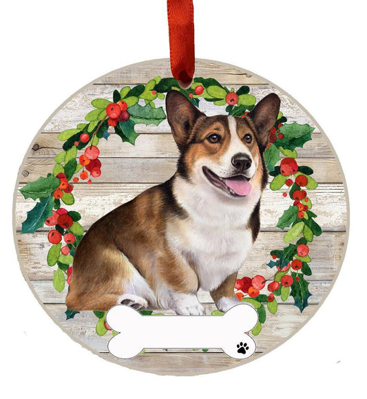 E&S Pets Welsh Corgi, FB Ceramic Wreath Ornament 550-100FB