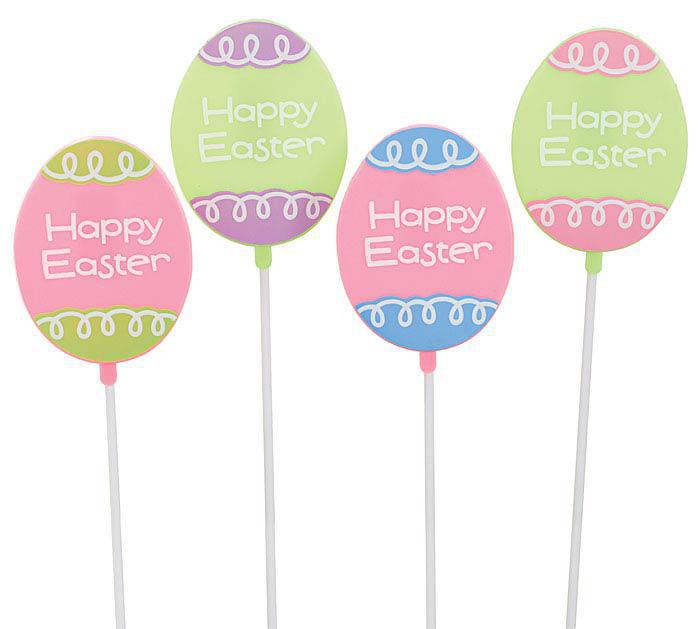 HAPPY EASTER EGG PLASTIC PICK (assorted) 9718575