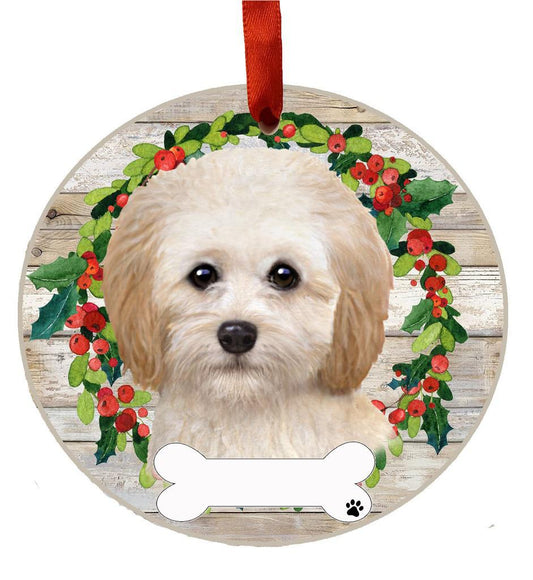 E&S Pets Cockapoo Ceramic Wreath Ornament 550-123