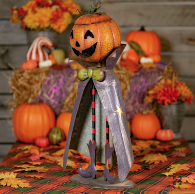 27" Tall Big Head Pumpkin Figurine with Candy Jar "Jack" ZR191044