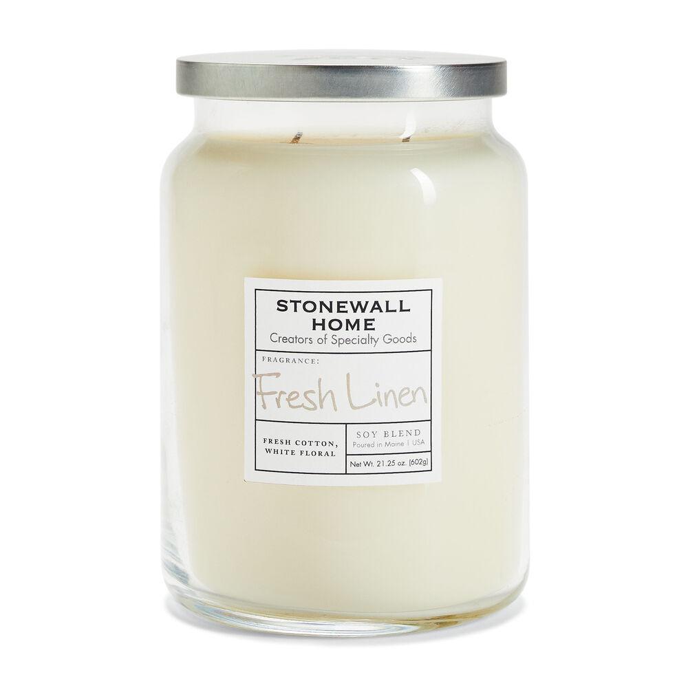 Stonewall Kitchen Candle Fresh Linen - Large Apothecary 21.25 oz Jar 652602