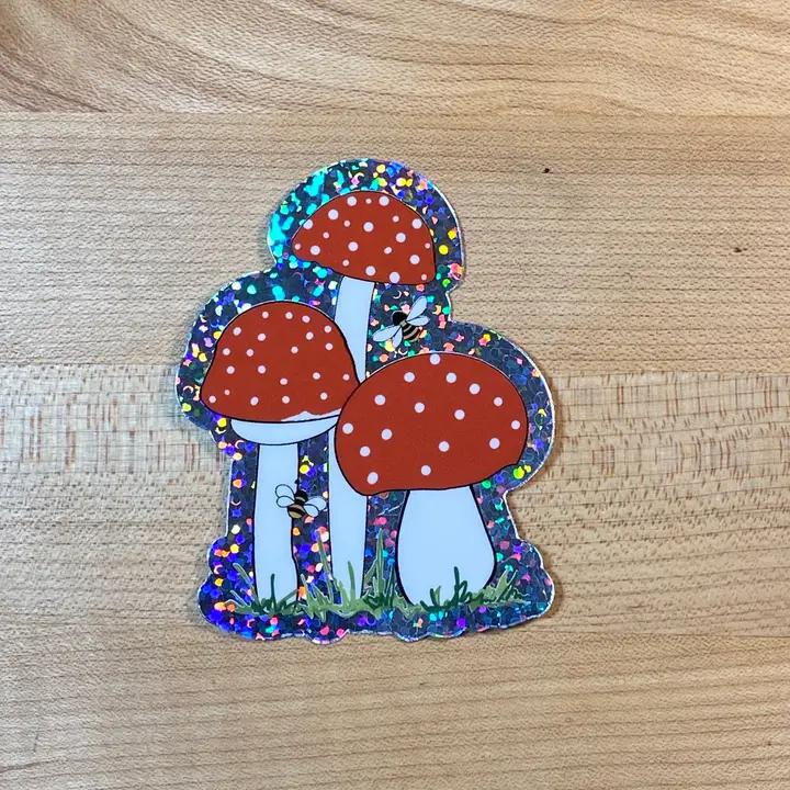 Raven's Edge Studio - Glitter Mushroom Sticker