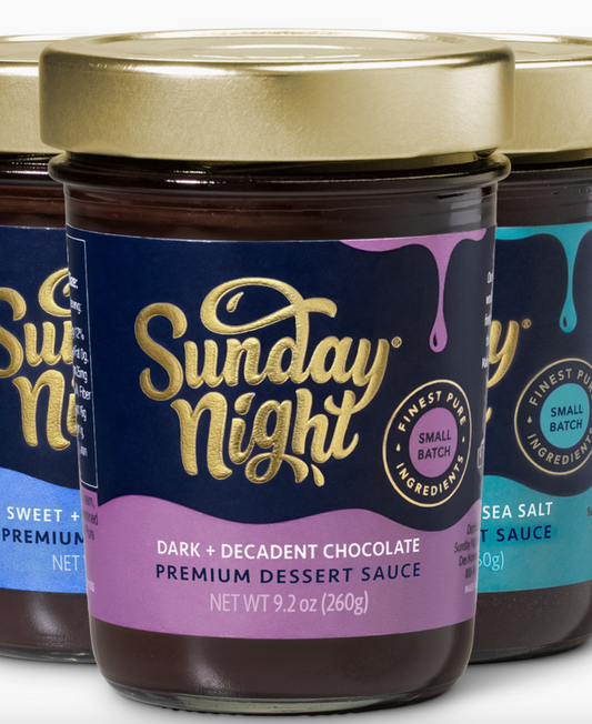 Sunday Night Foods - Dark + Decadent Chocolate Premium Dessert Sauce DISCO