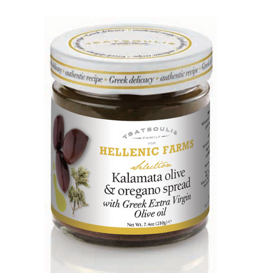 Hellenic Farms - The Mediterranean Collection - Kalamata Olive & Oregano Spread 7.1 oz - 801-PQ6X2