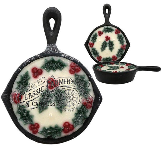 Classic Farmhouse Candles - HollyBerry 8 oz Cast Iron Pan Candle 3 Wick R205