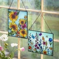 Evergreen - 8"x10" Floral Stained Glass Wall Decor - 84G5596