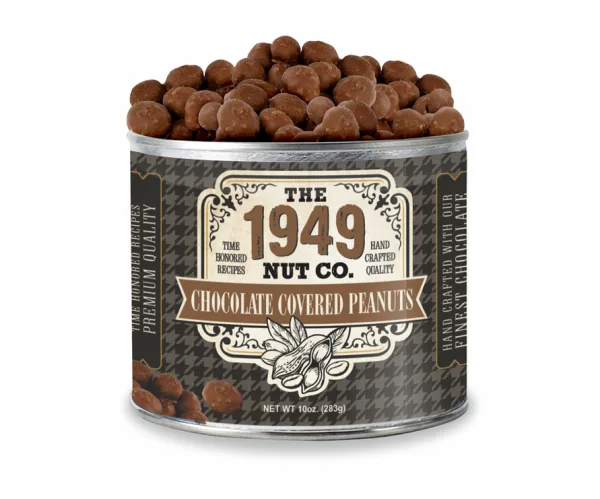 1949 Nut Company Chocolate Covered Peanuts 10 oz DISCO