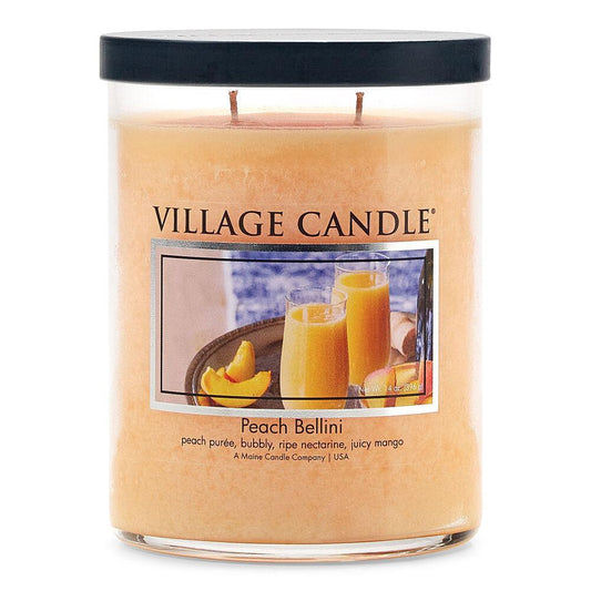 Stonewall Kitchen - Village Candle Peach Bellini - Medium Apothecary 14 oz Jar 4160284