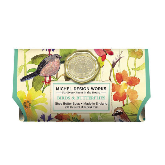 Michel Design Works -  Birds & Butterflies Large Bath Soap Bar 802371 DISVEN