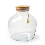 8" Clear Glass Cork Terrarium - HG13012