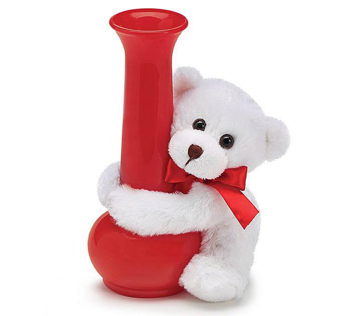 Burton - 5" WHITE BEAR VASE HUGGER PLUSH 9720446