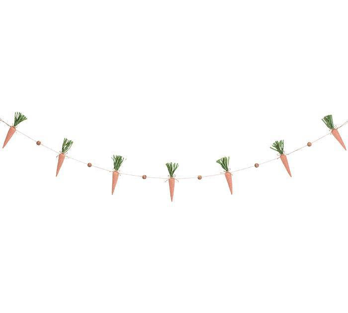 Burton & Burton - Fabric Carrot and Wood Bead Garland - 9746420