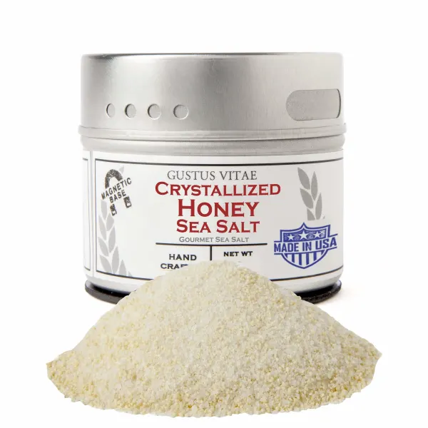 Gustus Vitae Crystallized Honey Sea Salt - Tin