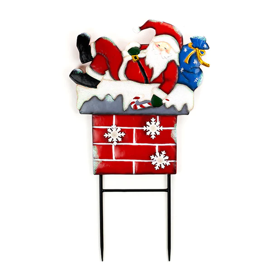 Land & Sea - Metal Santa Stake 30"  HP278